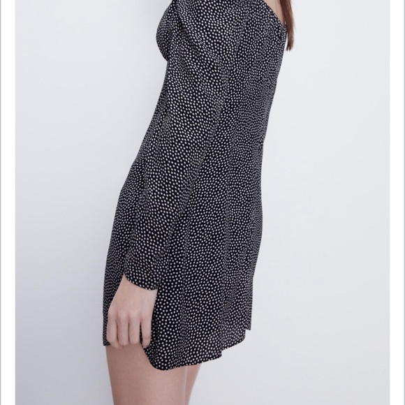 ZARA DRAPED POLKA DOT DRESS TRF - Picture 2 of 6